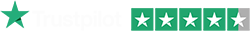 Trustpilot rating with four and a half green stars